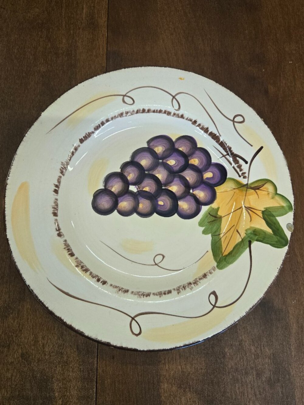 Tabletops Unlimited Napa Grape Hand Painted Dinner Plate